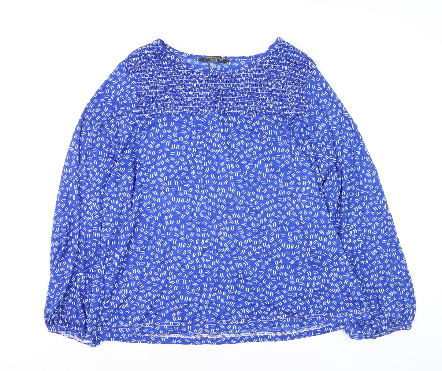 Bonmarché Women's Blue Floral Long Sleeve Tunic Blouse Size 16