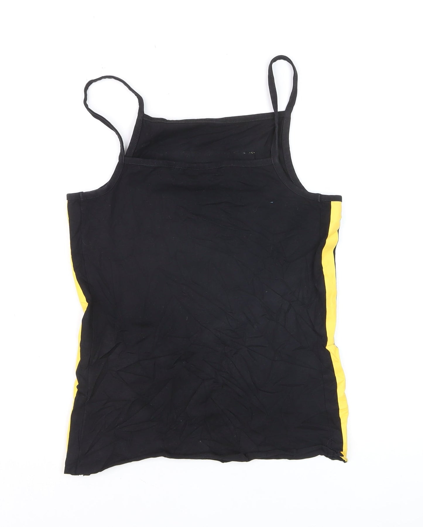 FILA Womens Black Yellow Tank Top M Sportswear Camisole Activewear
