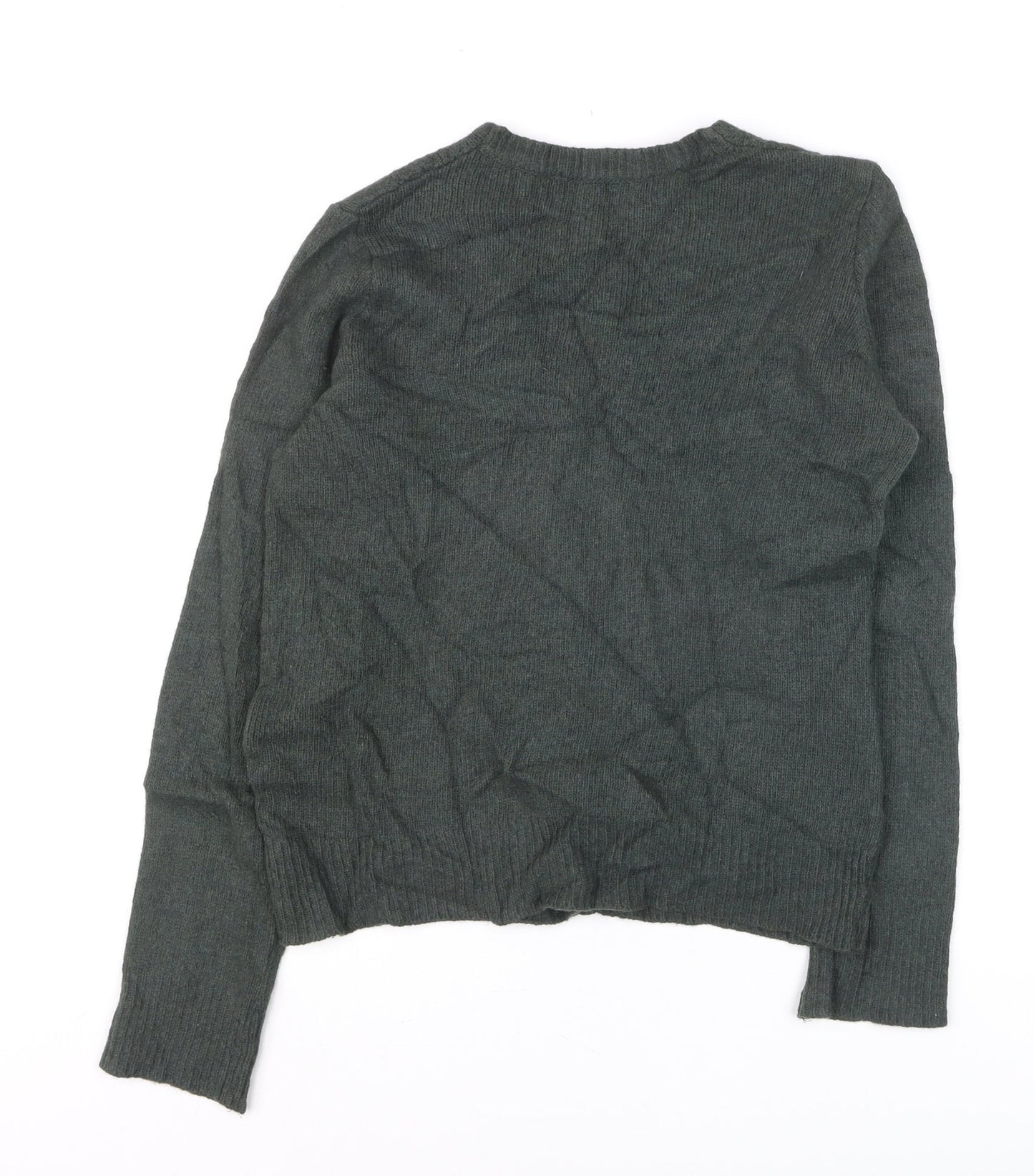 TRF Women’s Green Wool Blend Cable Knit Cardigan Size 8