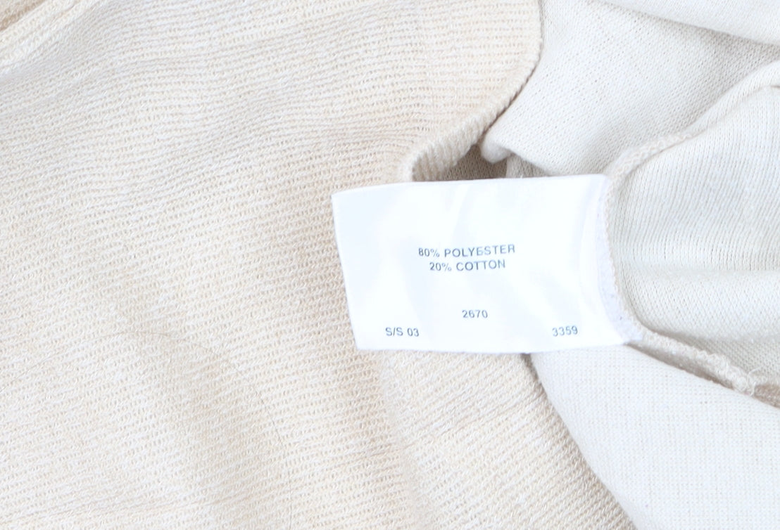 Jumper Women Beige Collared Pullover Knit Long Sleeve S