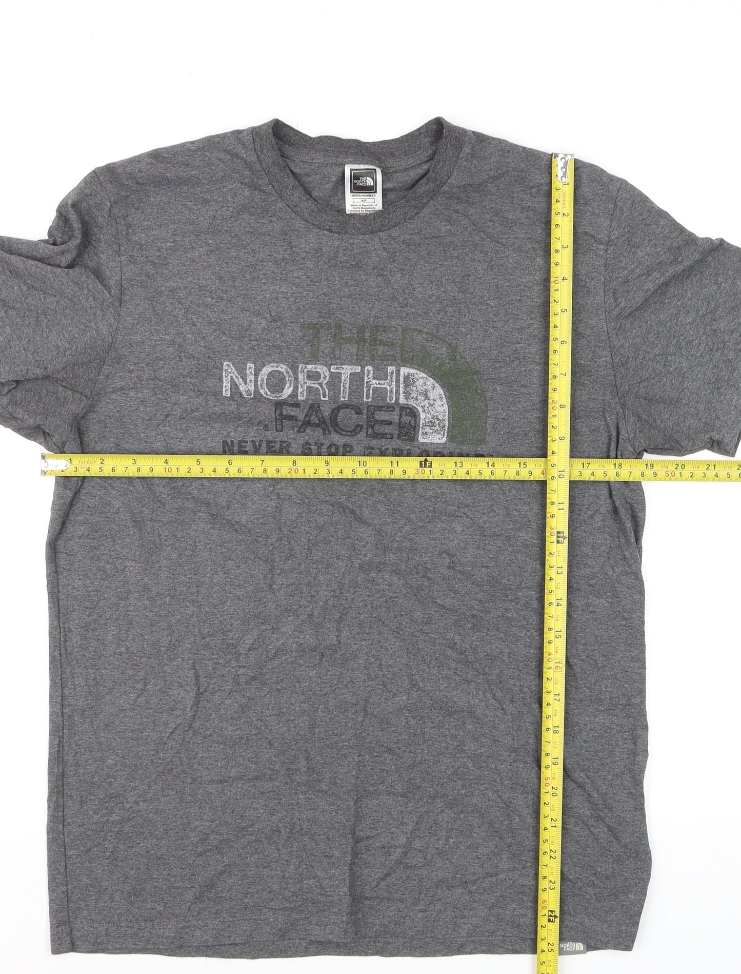 The North Face Men Grey Small Graphic Logo T-Shirt Short Sleeve