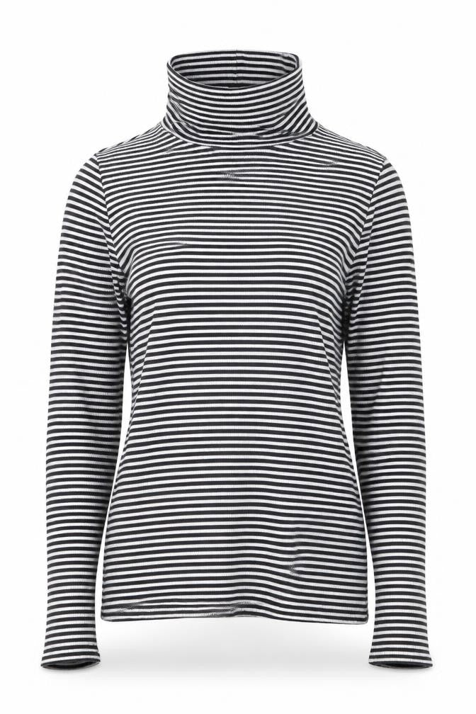 New Look Women’s Black Striped Roll Neck Long Sleeve Jumper Size 8