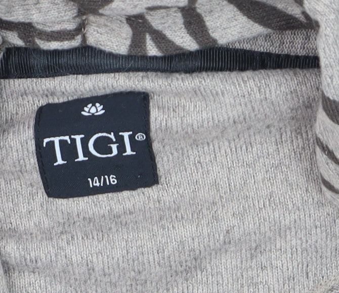 TIGI Women Beige Sleeveless Knit Cardigan Size 14/16