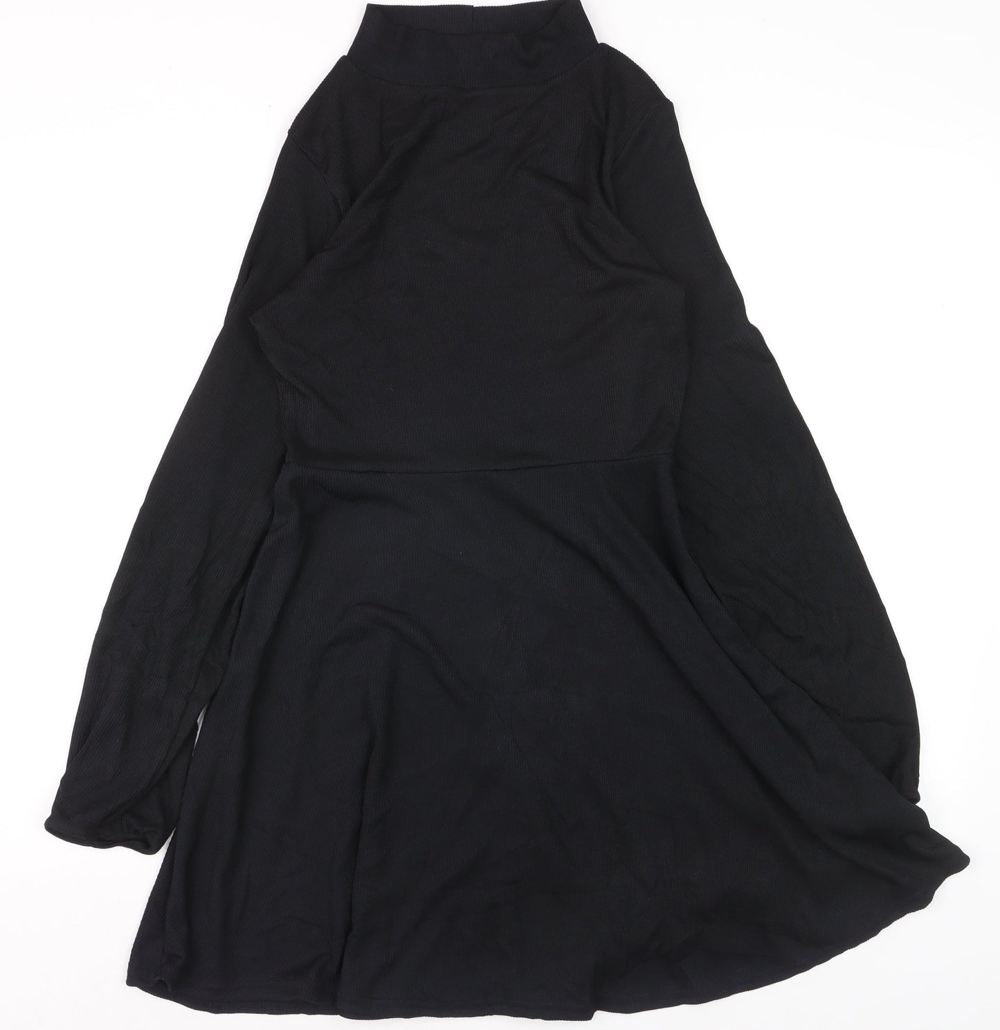 Boohoo Womens Black Size 8 Tunic Long Sleeve Mock Neck Jumper
