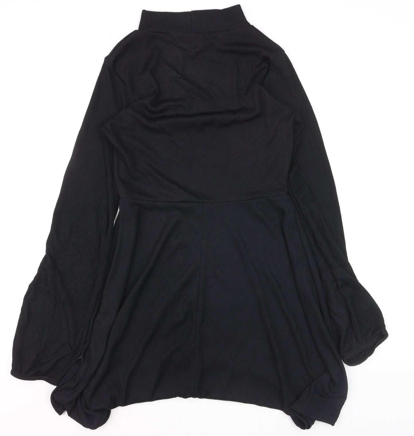 Boohoo Womens Black Size 8 Tunic Long Sleeve Mock Neck Jumper