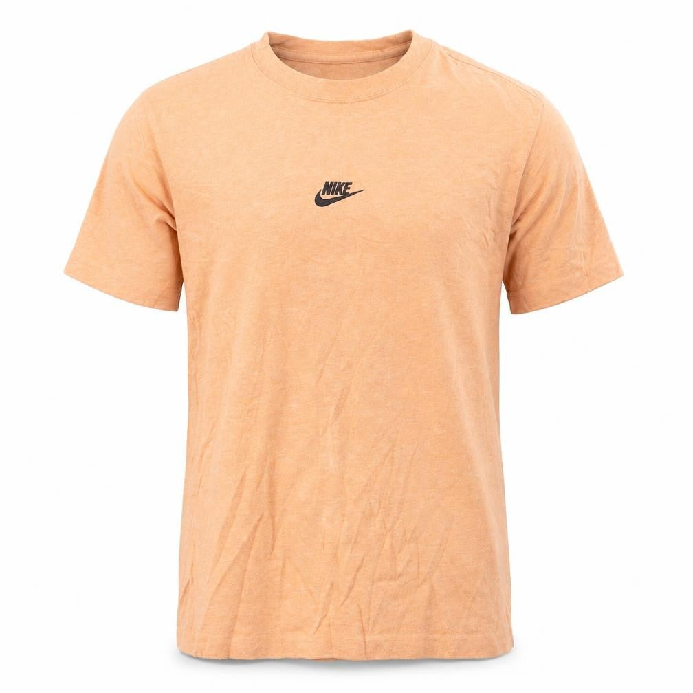 Nike Men's Orange Loose Fit Crew Neck Cotton T-Shirt Size S