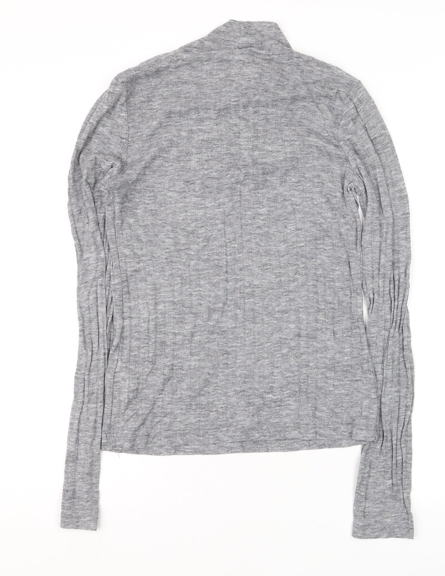 Topshop Women's Grey Roll Neck Long Sleeve Jersey Top Size 10