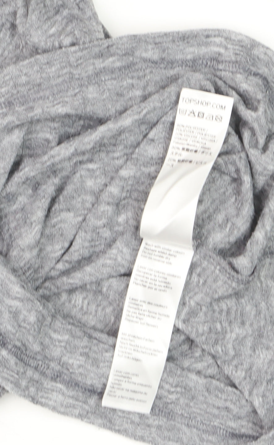 Topshop Women's Grey Roll Neck Long Sleeve Jersey Top Size 10