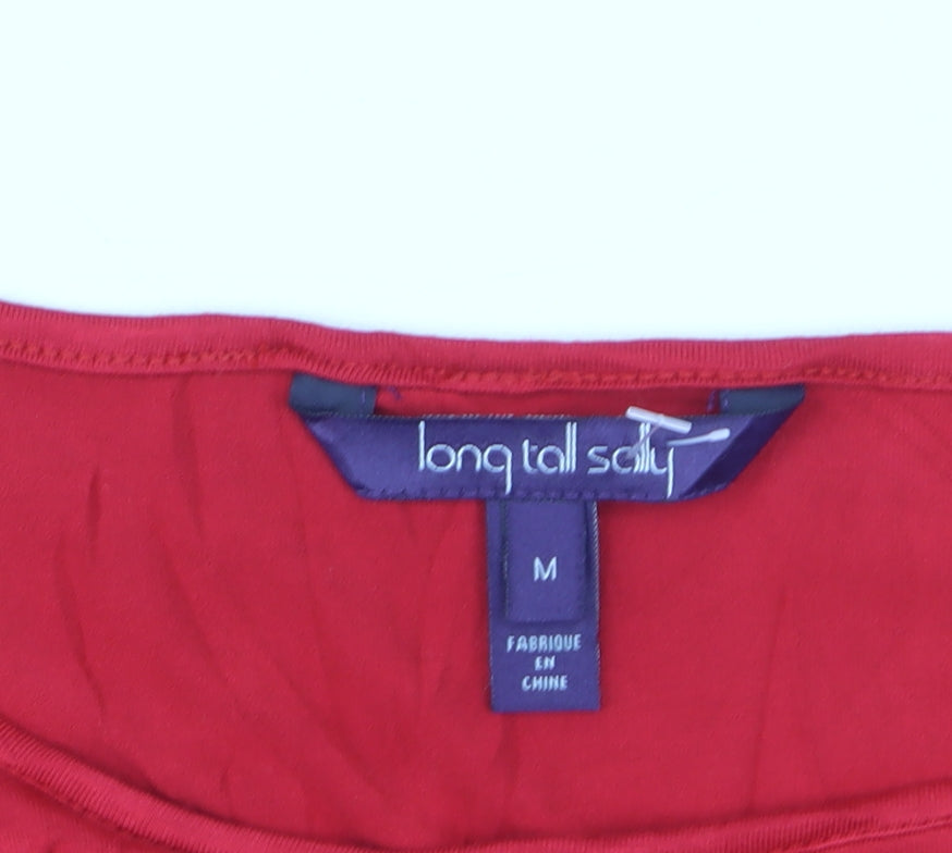 Long Tall Sally Women’s Red Sequin Sleeveless Jersey Top Size M