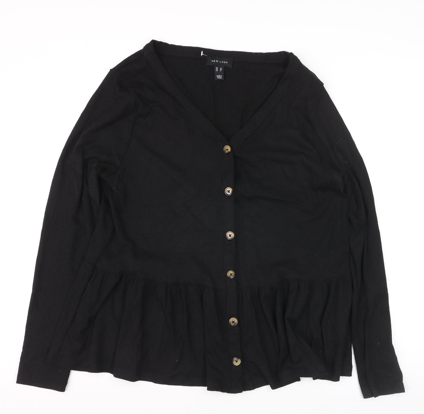 New Look Women’s Black V-Neck Button Cardigan Size 10