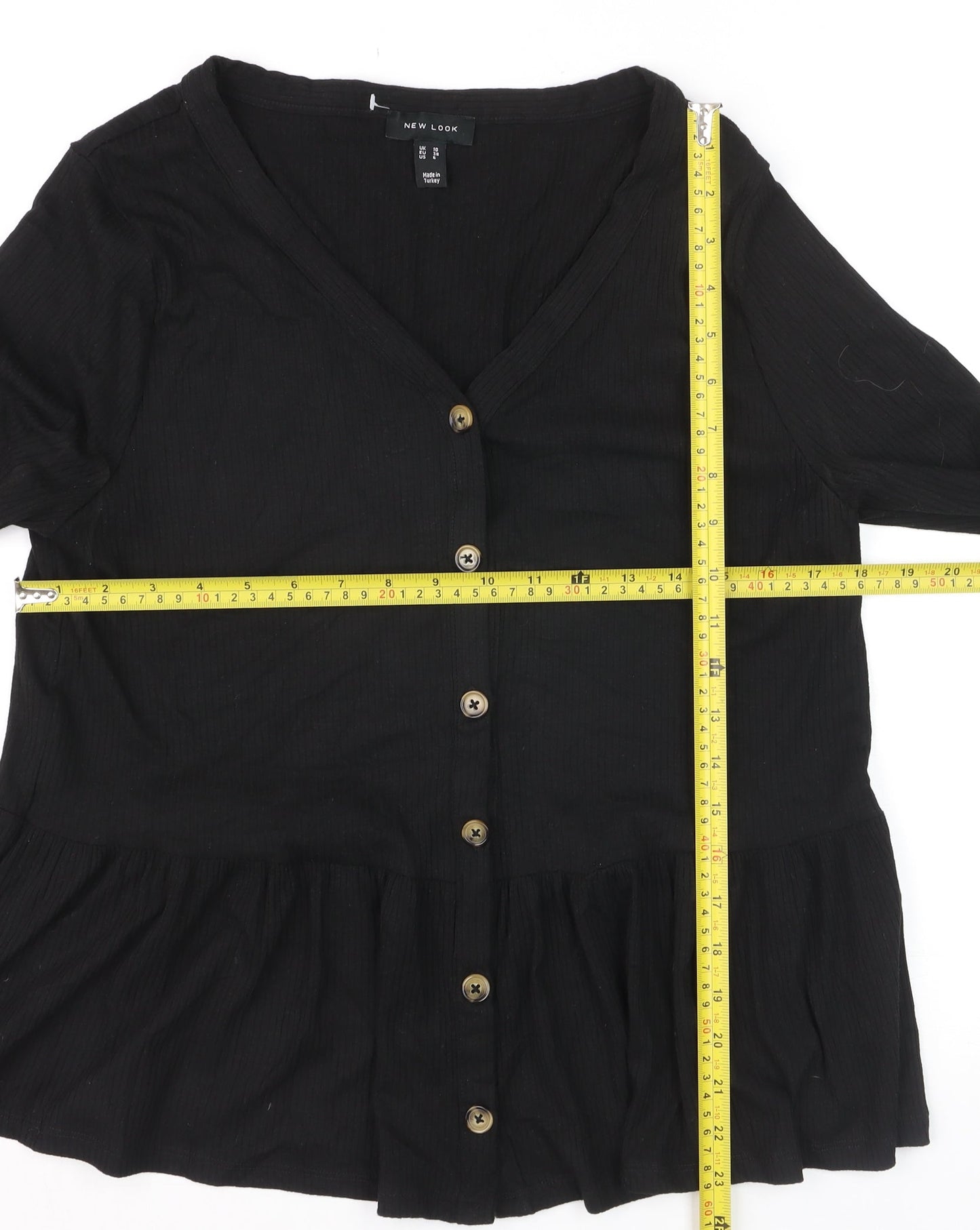New Look Women’s Black V-Neck Button Cardigan Size 10