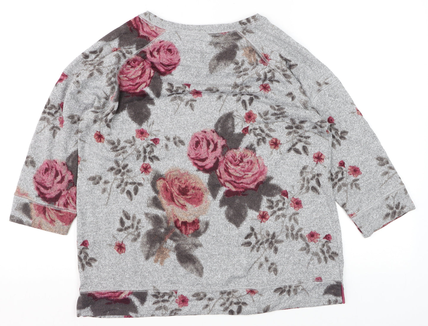 Marks and Spencer Women’s Grey Floral Pullover Jumper Size 12