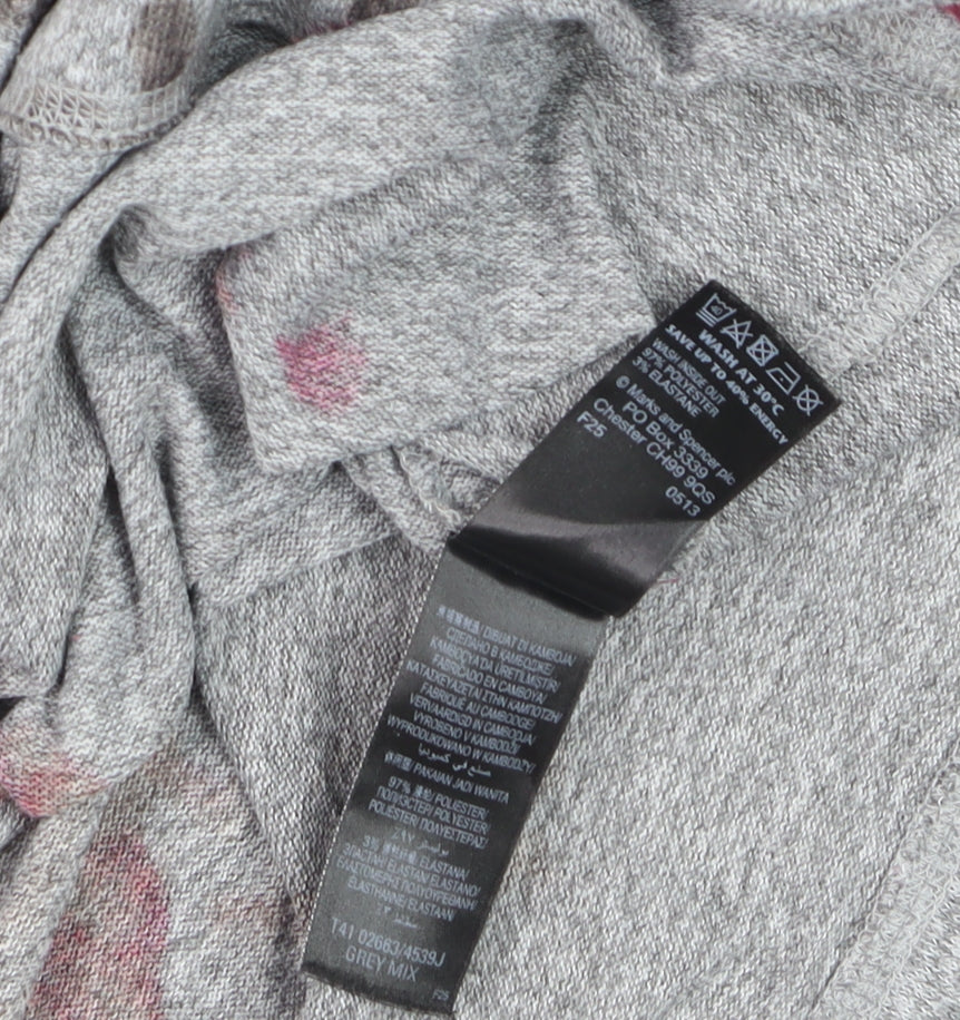 Marks and Spencer Women’s Grey Floral Pullover Jumper Size 12