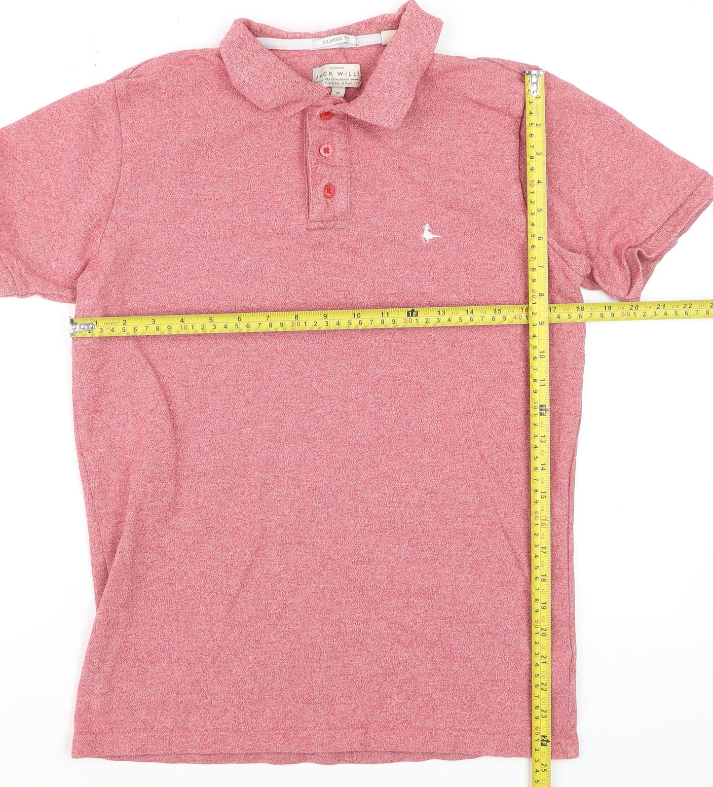 Jack Wills Men’s Red Classic Fit Polo Shirt Size M Short Sleeve