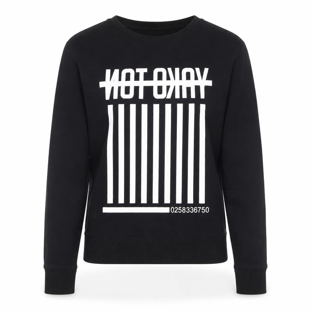 ASOS Women Black XS Pullover Sweatshirt Graphic Print Long Sleeve