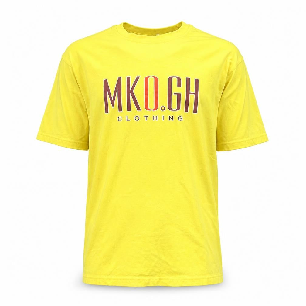 MKO GH Men’s Yellow Graphic Print Crew Neck Cotton T-Shirt XL
