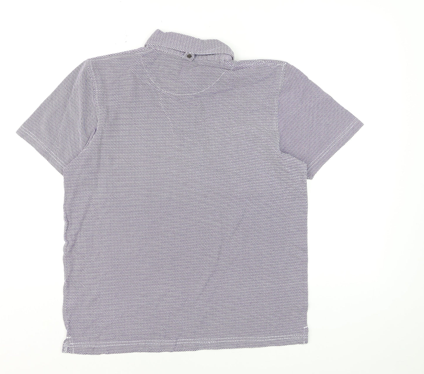 2BLIND2C Men’s Purple Geometric Cotton Polo Shirt M