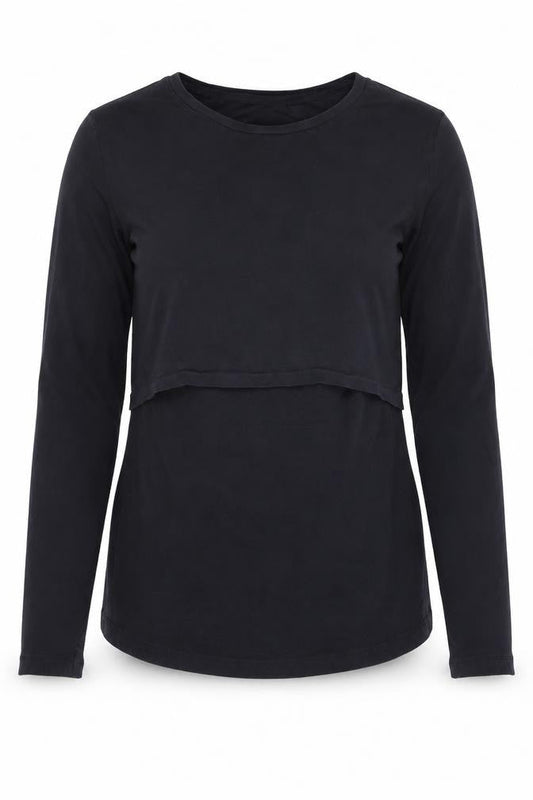 Anna Field Women’s Black Long Sleeve Basic Jersey T-Shirt Size S