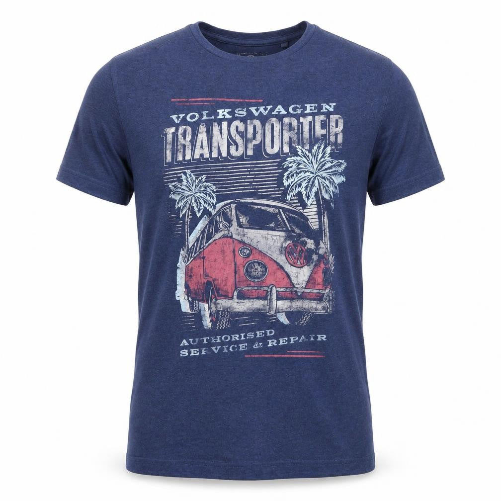 Volkswagen Mens Blue Graphic Transporter T-Shirt Size S