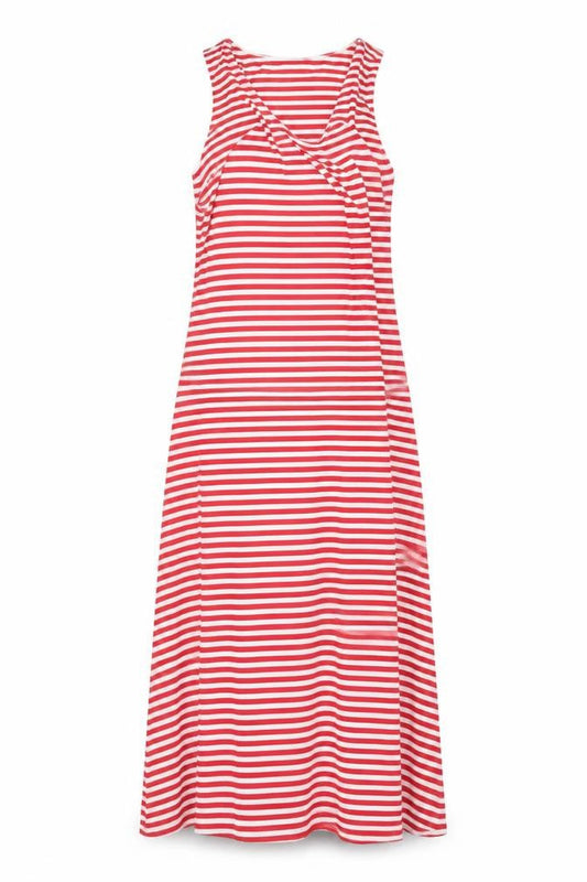 Baukjen Women Red White Striped Viscose Stretch Tank Dress Size 10