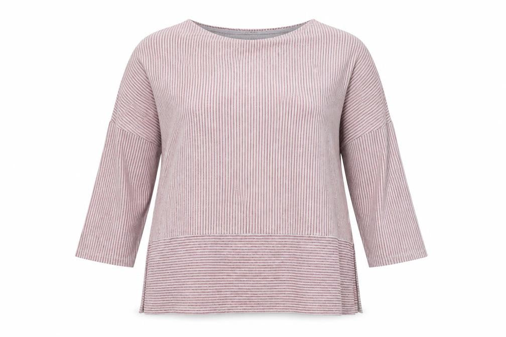 Marks & Spencer Women's Red Mix Striped Jersey 3/4 Sleeve Top Size 12