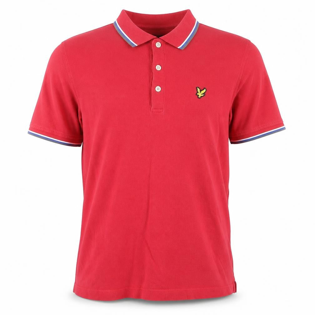 Lyle & Scott Men's Red Cotton Polo Shirt Size L Short Sleeve