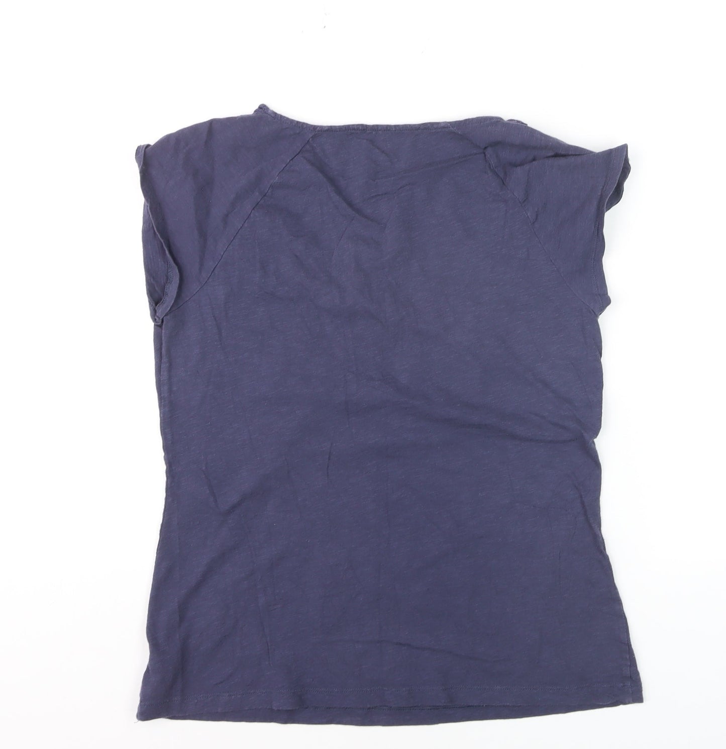 Banana Republic Women's Blue Crochet Neck Cotton T-Shirt Size M
