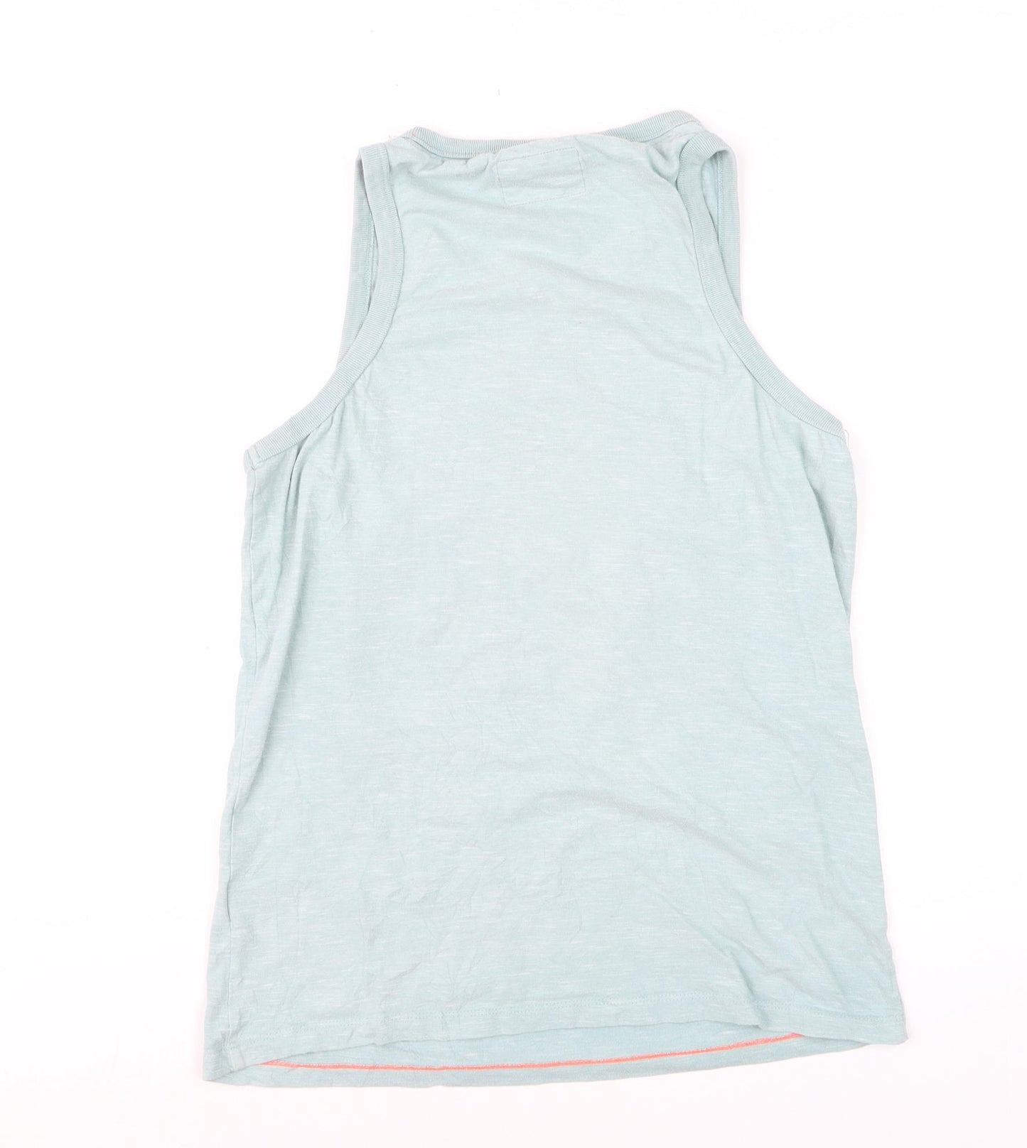 Superdry Men's Blue Tank Top M Lightweight Cotton Blend Gym Vest