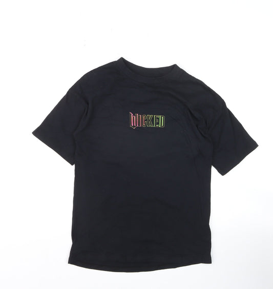 Wicked Girls Black Graphic T-Shirt 8-9 Years Classic Fit