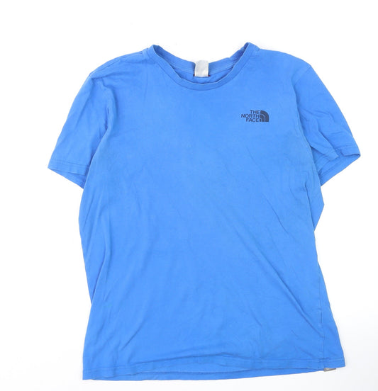 The North Face Men's Blue Crew Neck Regular Fit Cotton T-Shirt M