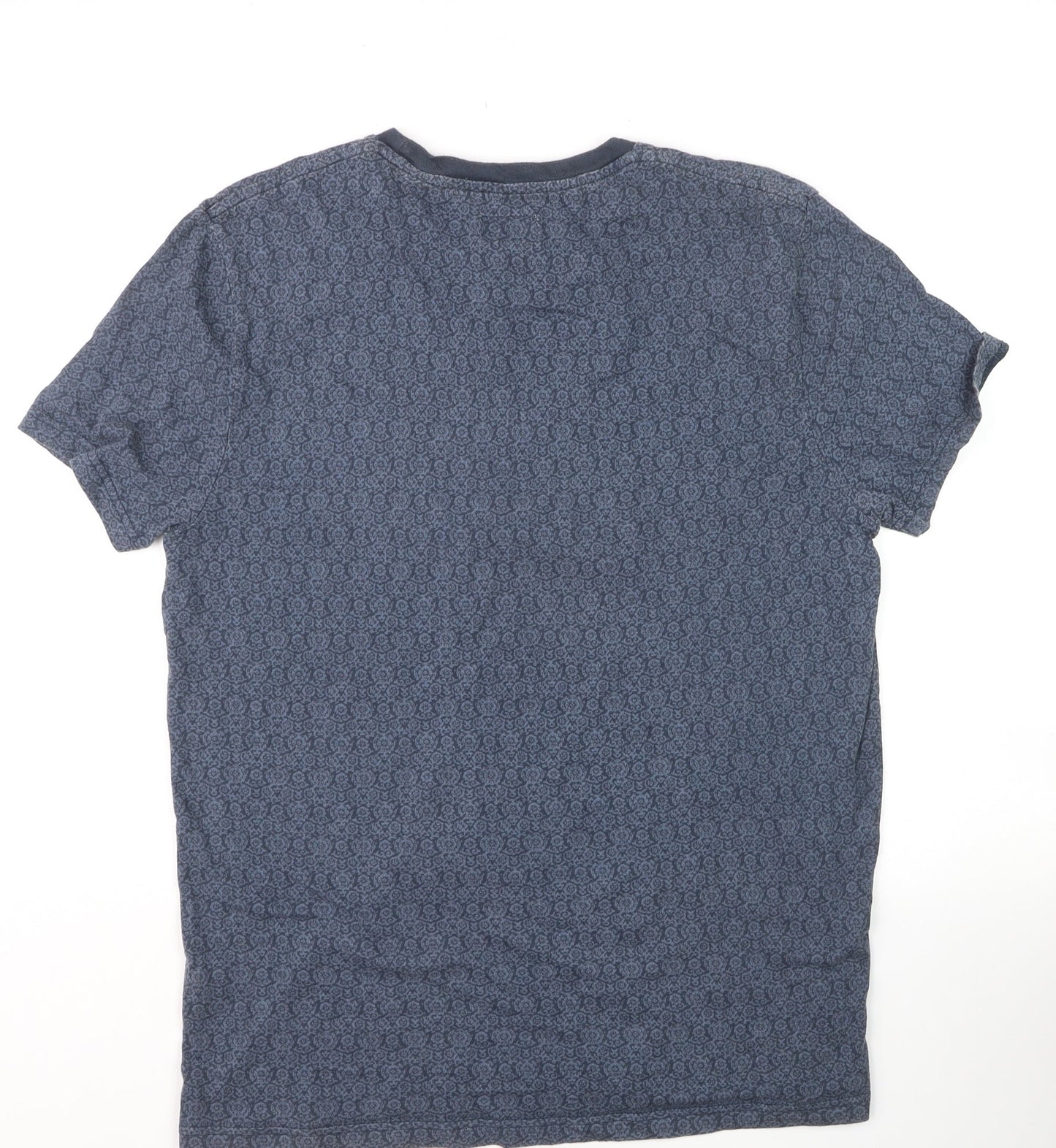 Jack Wills Men's Blue Floral Crew Neck Cotton T-Shirt Size L
