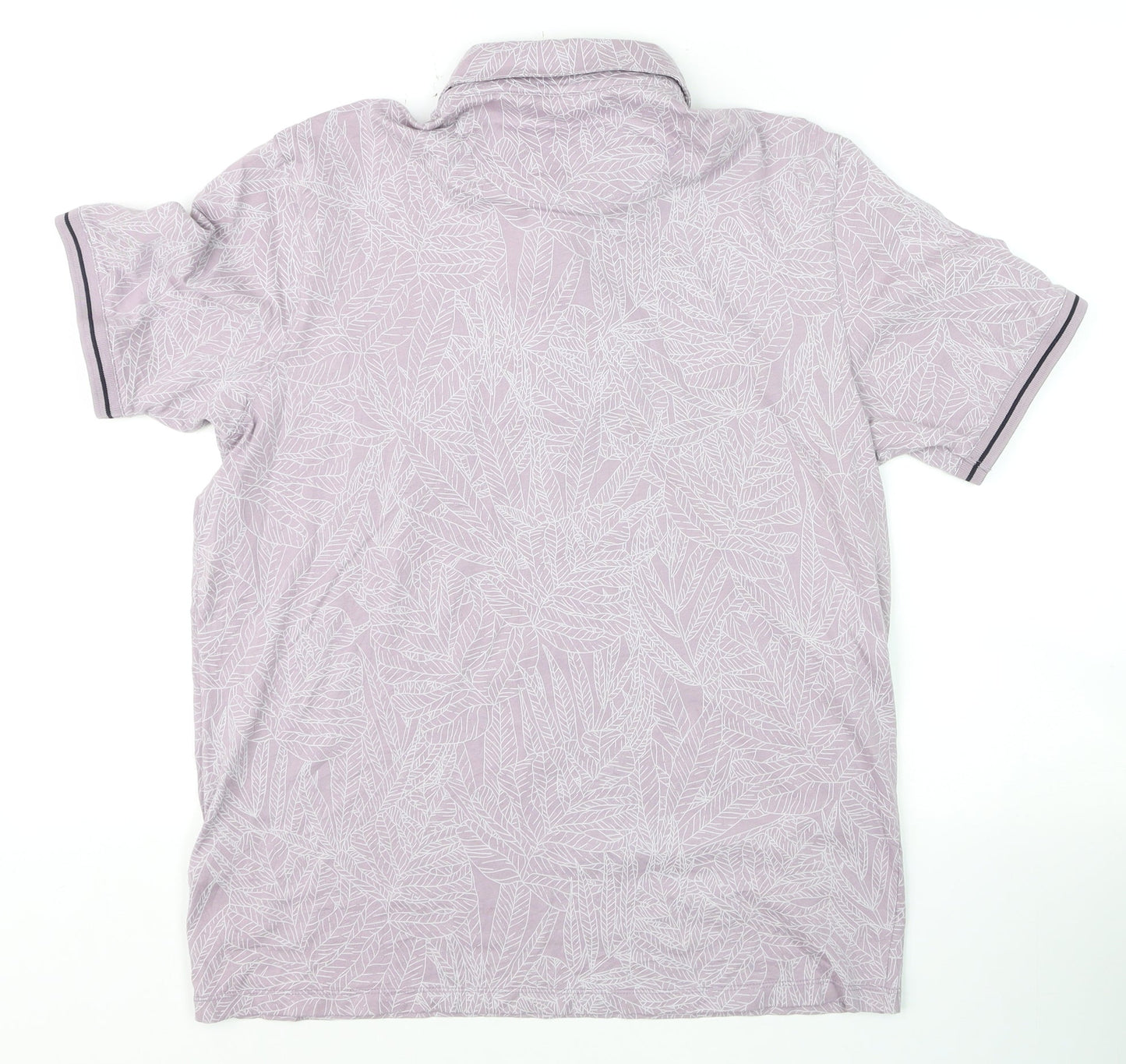 Ted Baker Men's Pink Floral Print Cotton Polo Shirt Size L
