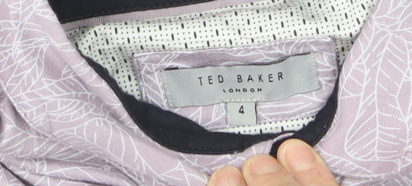 Ted Baker Men's Pink Floral Print Cotton Polo Shirt Size L