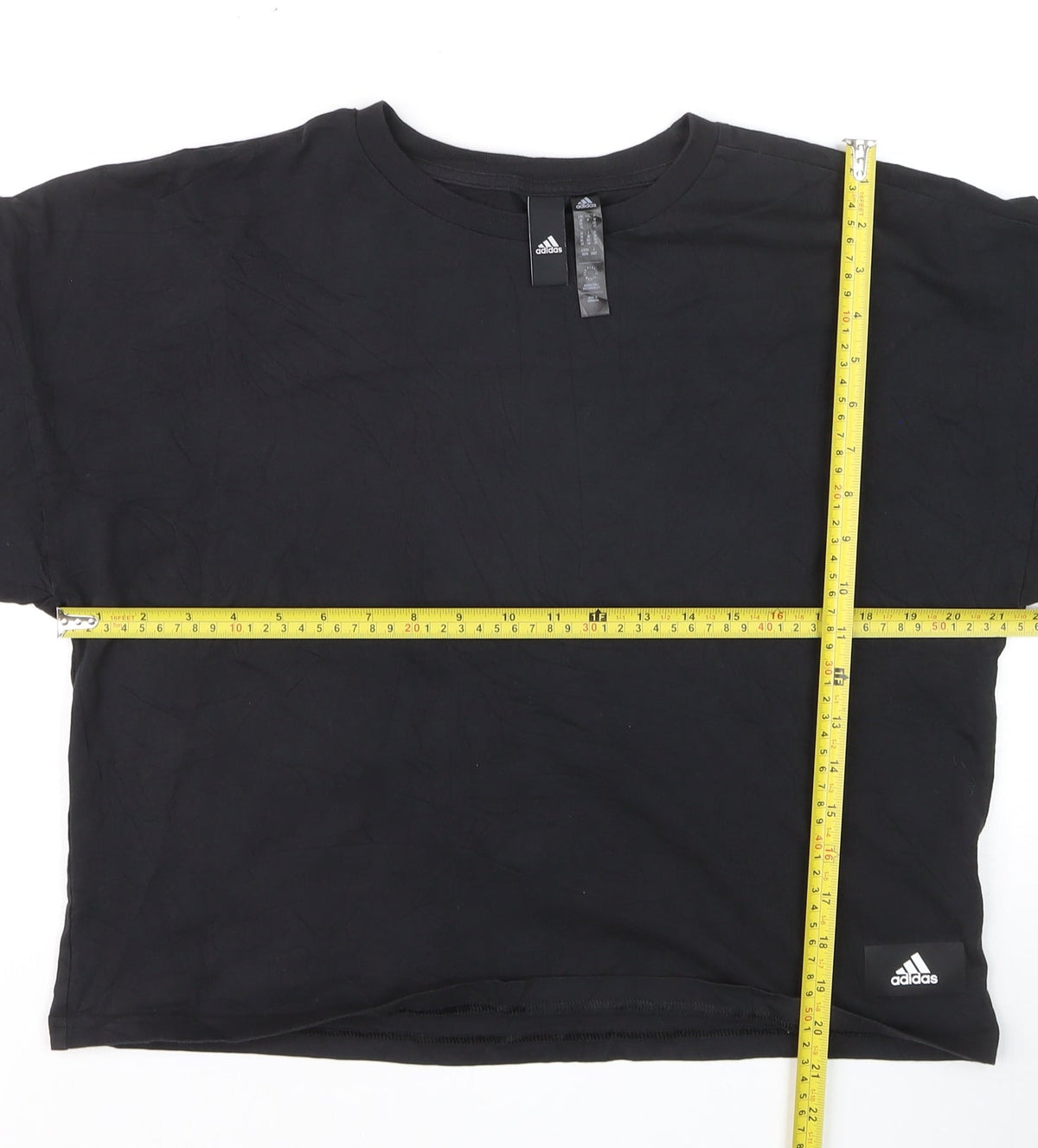 Adidas Women’s Black Cropped Relaxed Fit Training T-Shirt Size M