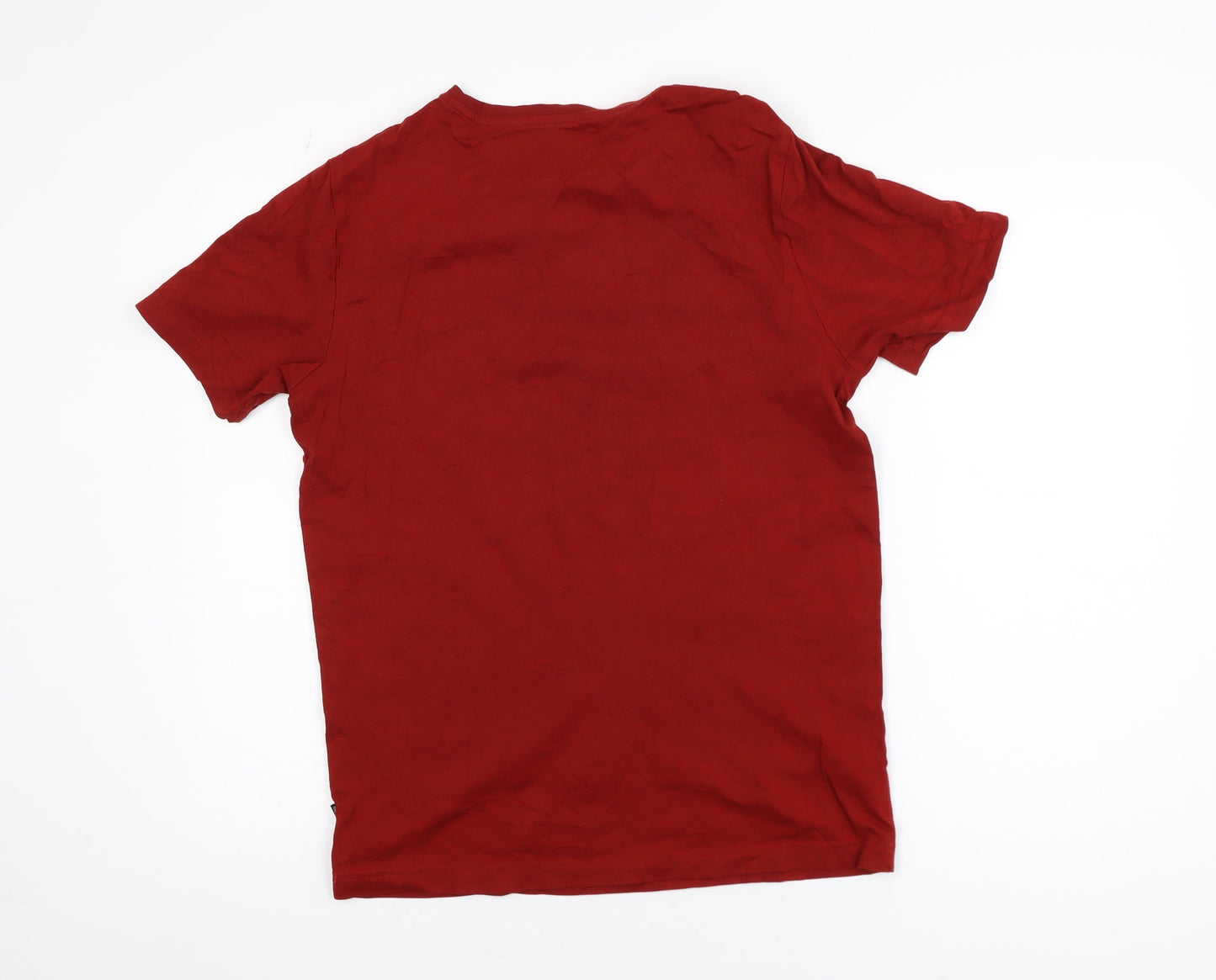 Puma Men's Red Graphic Logo Short Sleeve Cotton T-Shirt Size S