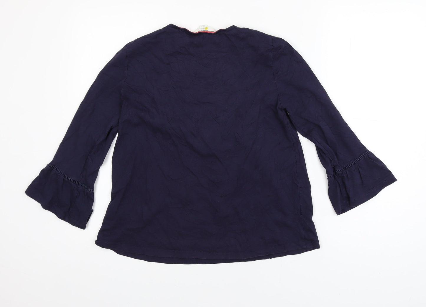 Boden Women's Blue 3/4 Sleeve Tunic Blouse Size 10 Modal Cotton