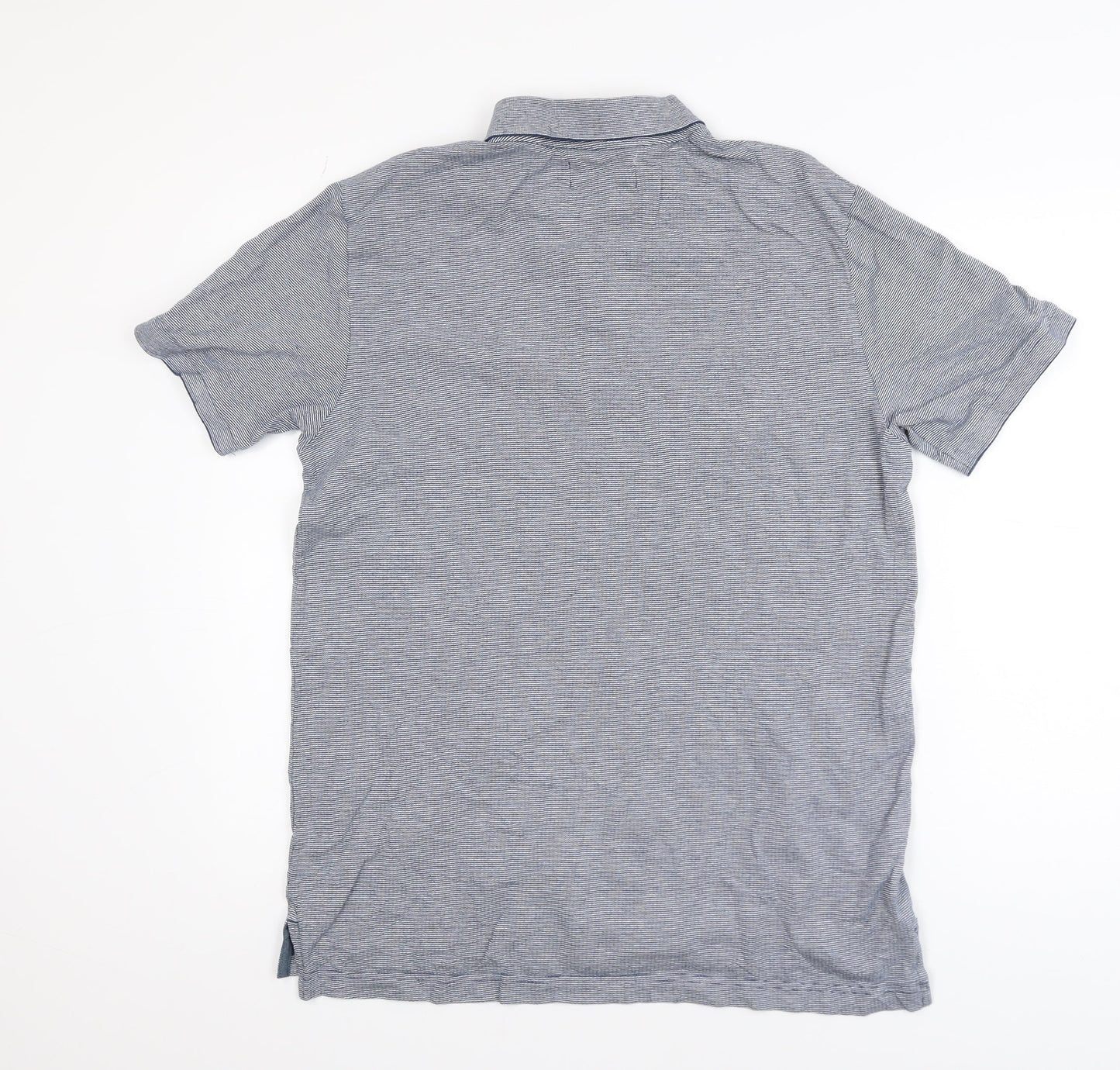 Original Penguin Men's Blue Striped Cotton Polo Shirt Size L