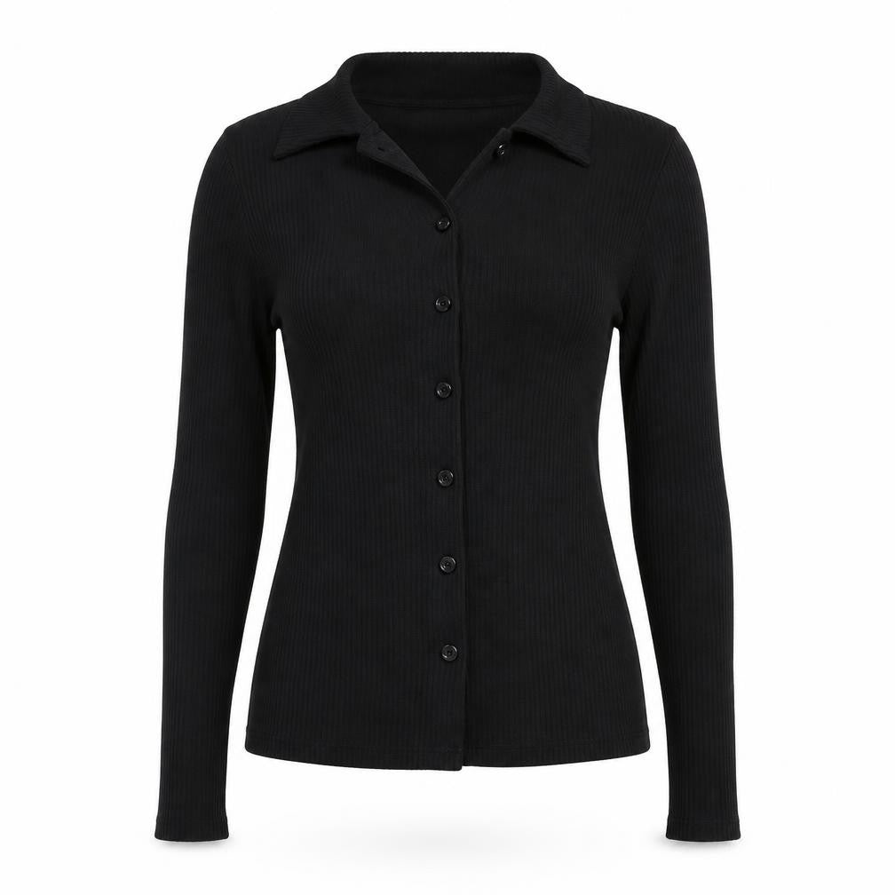 New Look Womens Black Collared Button Up Knitted Cardigan Size 8