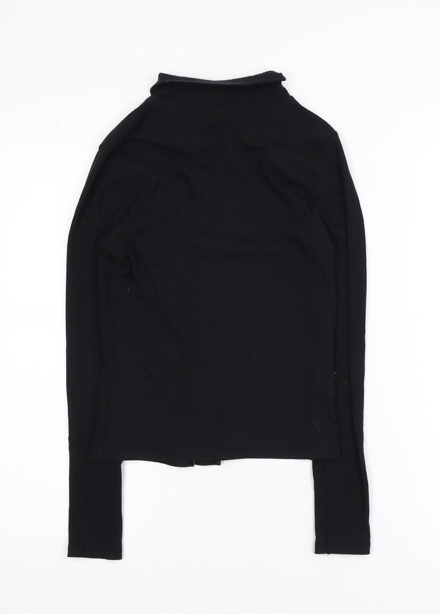 New Look Womens Black Collared Button Up Knitted Cardigan Size 8