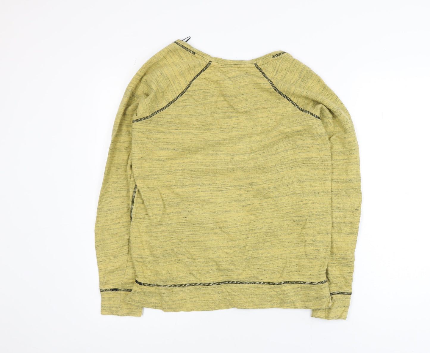 Next Men Yellow Cotton Crew Neck Long Sleeve Pullover Sweatshirt S
