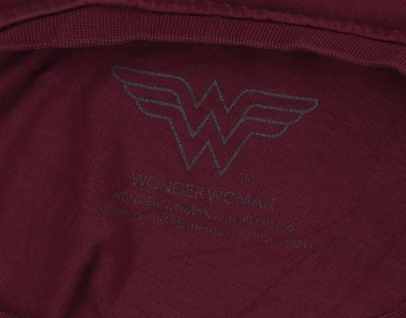 Wonder Woman Unisex Adults Red 2XL Cotton Graphic T-Shirt