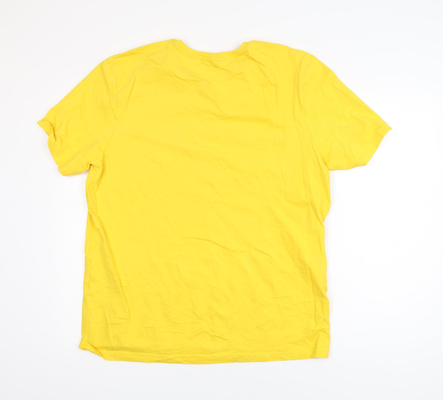 George Mens Yellow BBC Children In Need Pudsey T-Shirt L Cotton Crew Neck