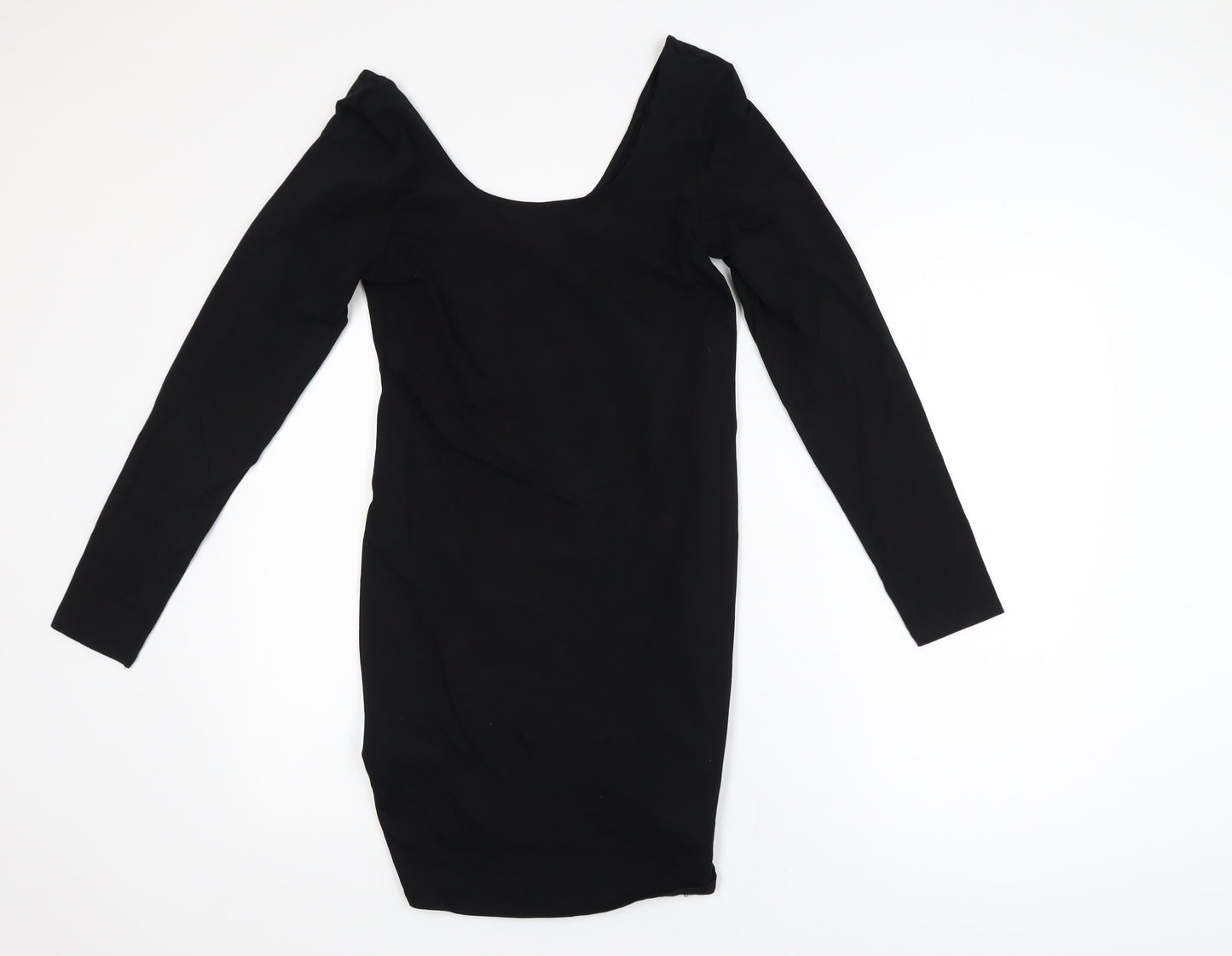 Miss Selfridge Women’s Black Bodycon Dress UK 14 Long Sleeve