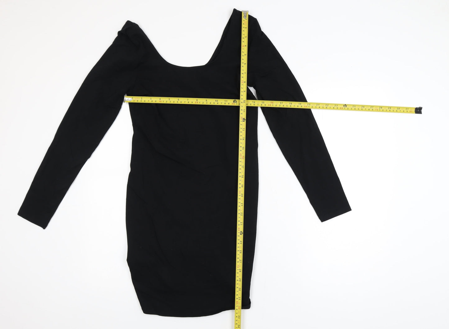Miss Selfridge Women’s Black Bodycon Dress UK 14 Long Sleeve