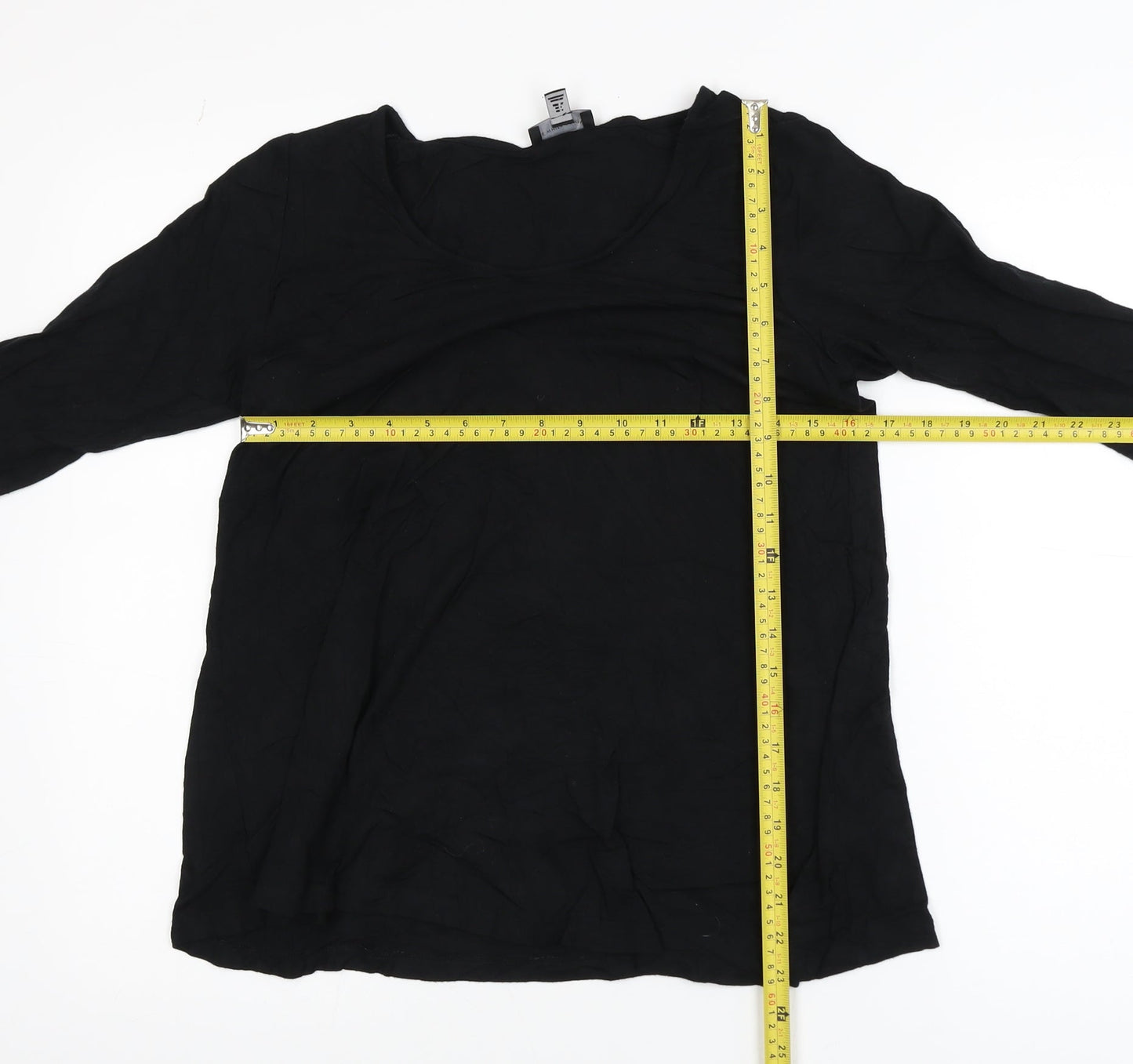 The White Company Women Black Size 8 Basic 3/4 Sleeve Cotton Blouse
