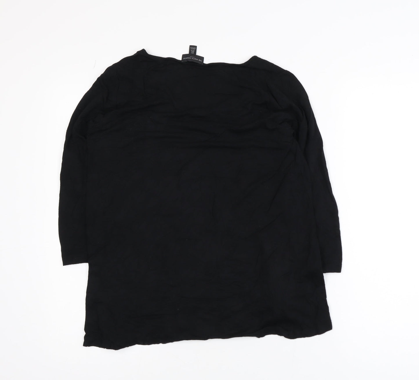 The White Company Women Black Size 8 Basic 3/4 Sleeve Cotton Blouse
