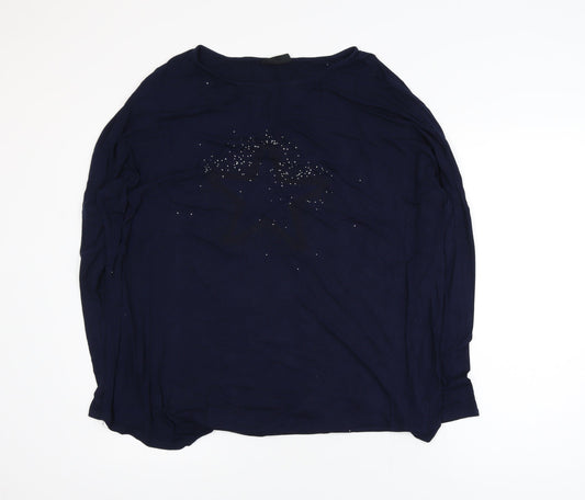 Wallis Women’s Blue Long Sleeve Beaded Blouse Size L
