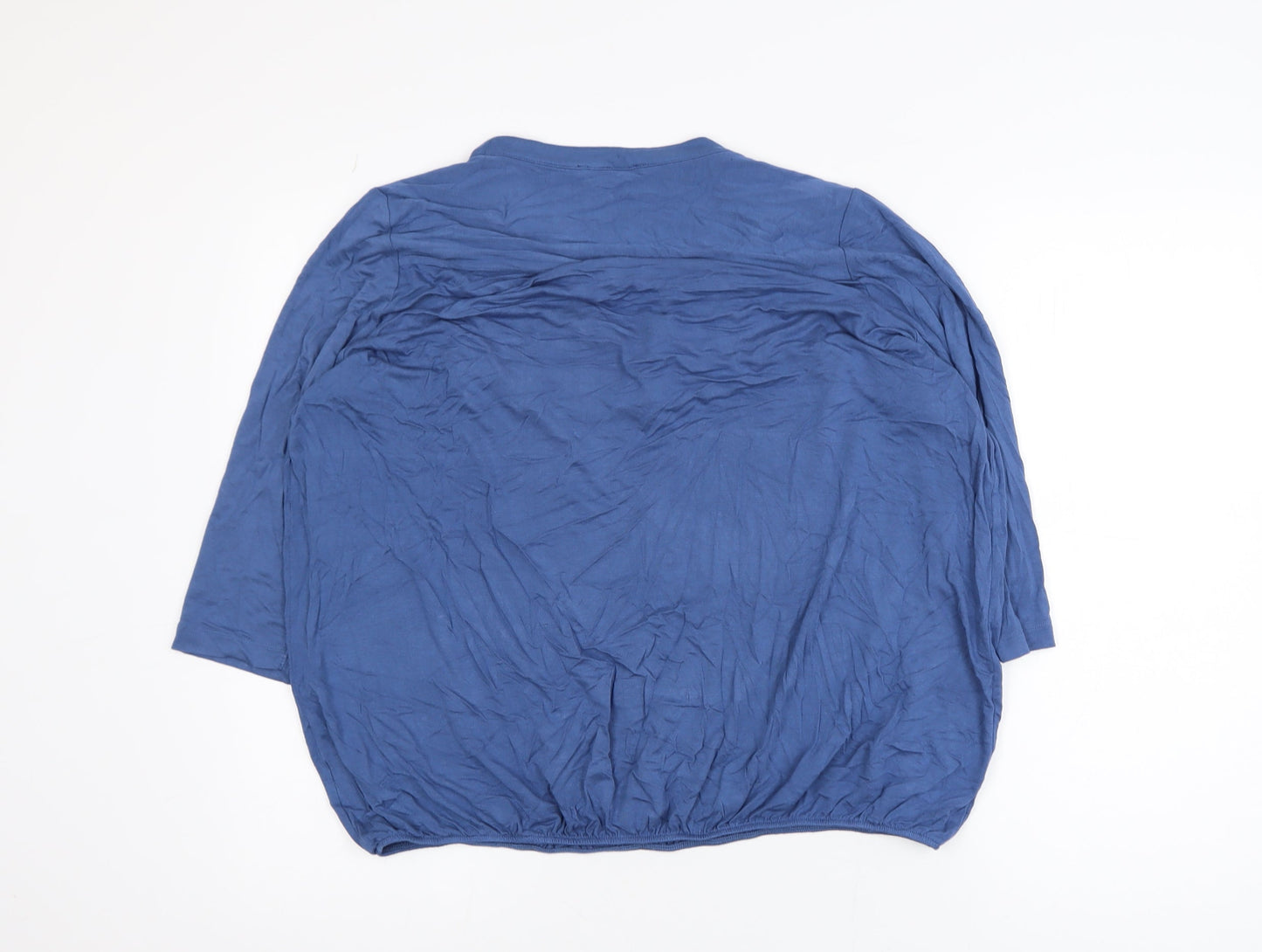 Esmara Women Blue Tunic Blouse Size 16/18 V-Neck 3/4 Sleeve