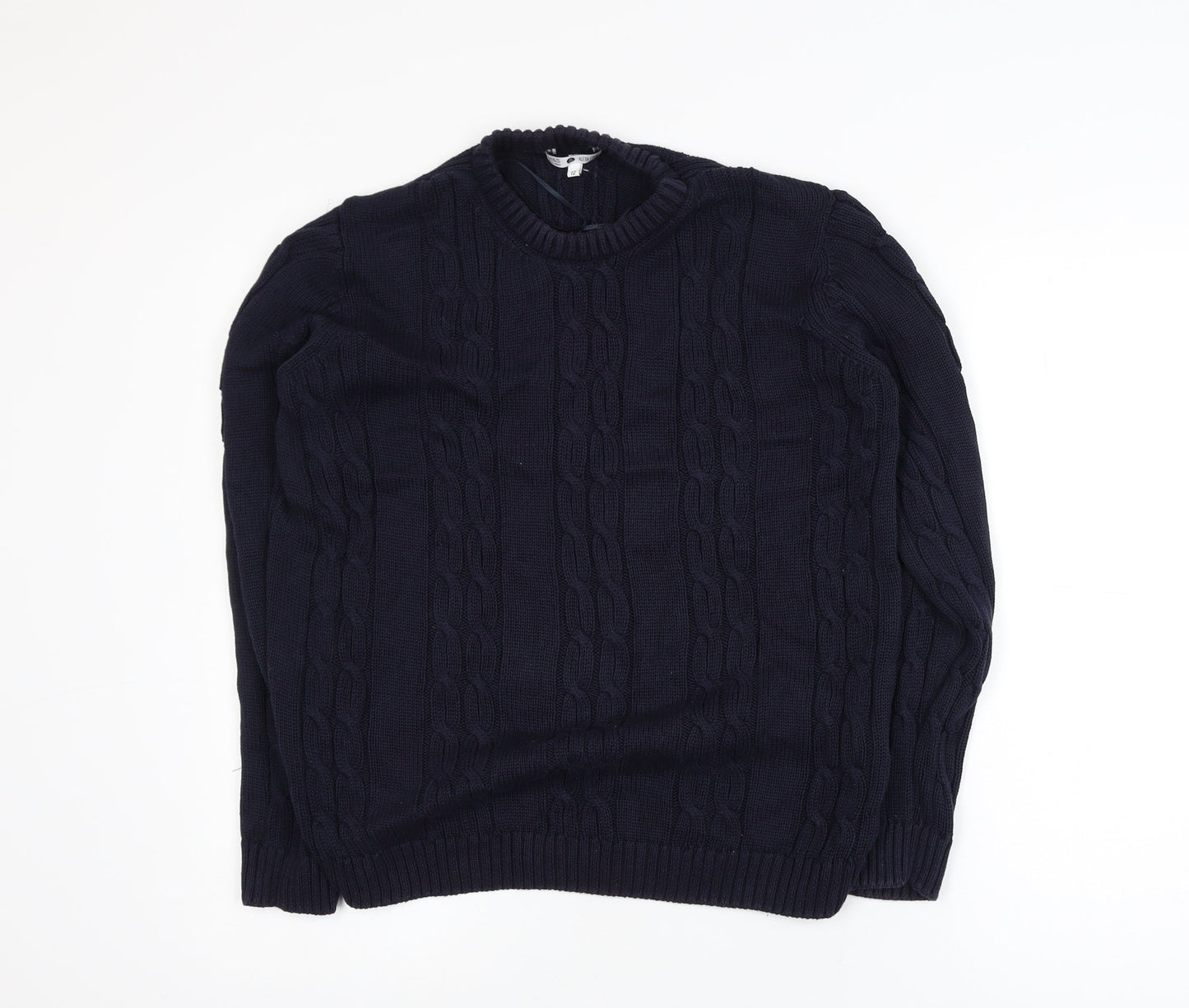 Marks and Spencer Womens Blue Cable-Knit Cotton Jumper UK 12
