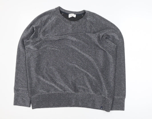 ottod'Ame Women's Grey Glitter Long Sleeve Basic Blouse Size 10